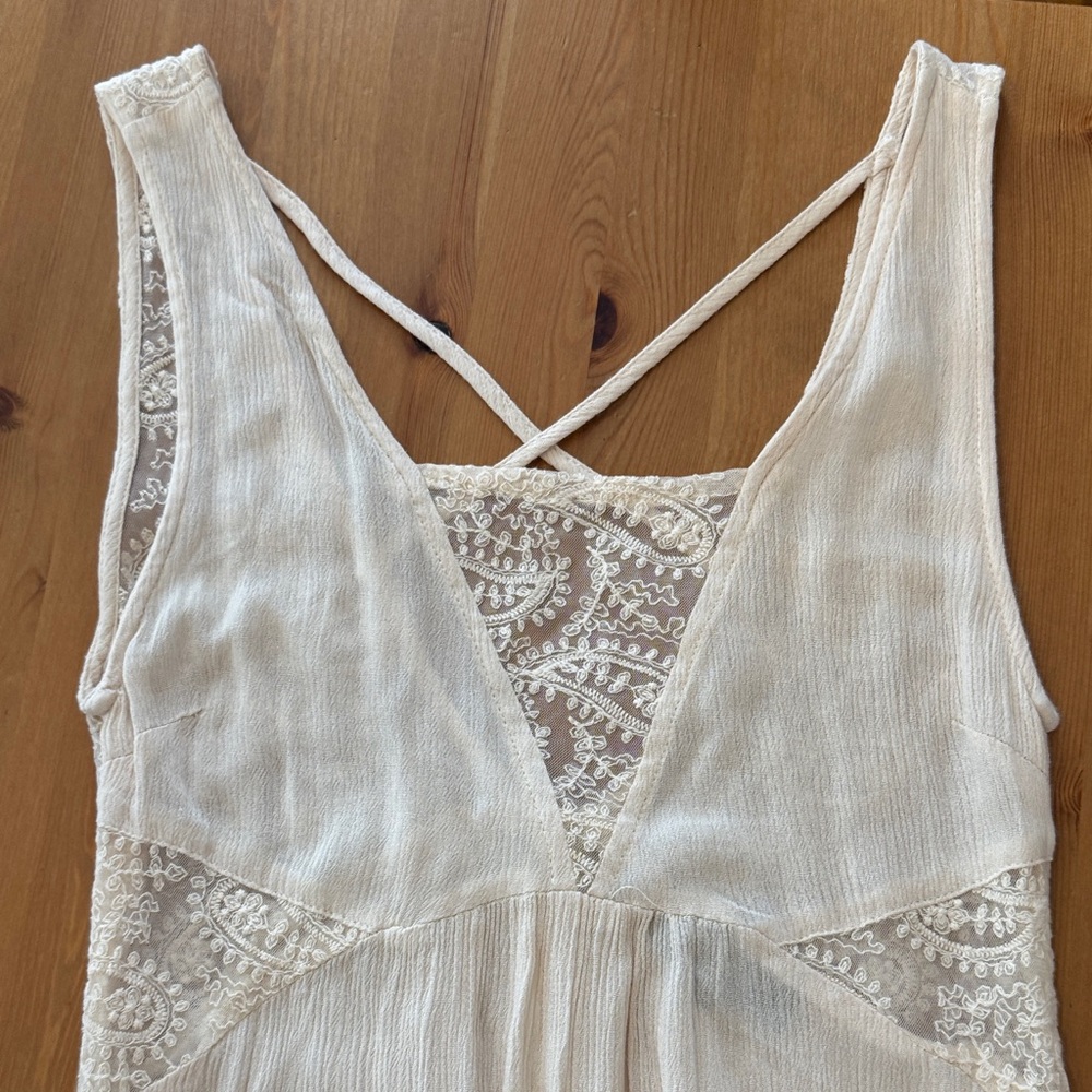 NWT! Elegant POL Cream Lace High Low Sundress Size Small - Picture 4 of 13